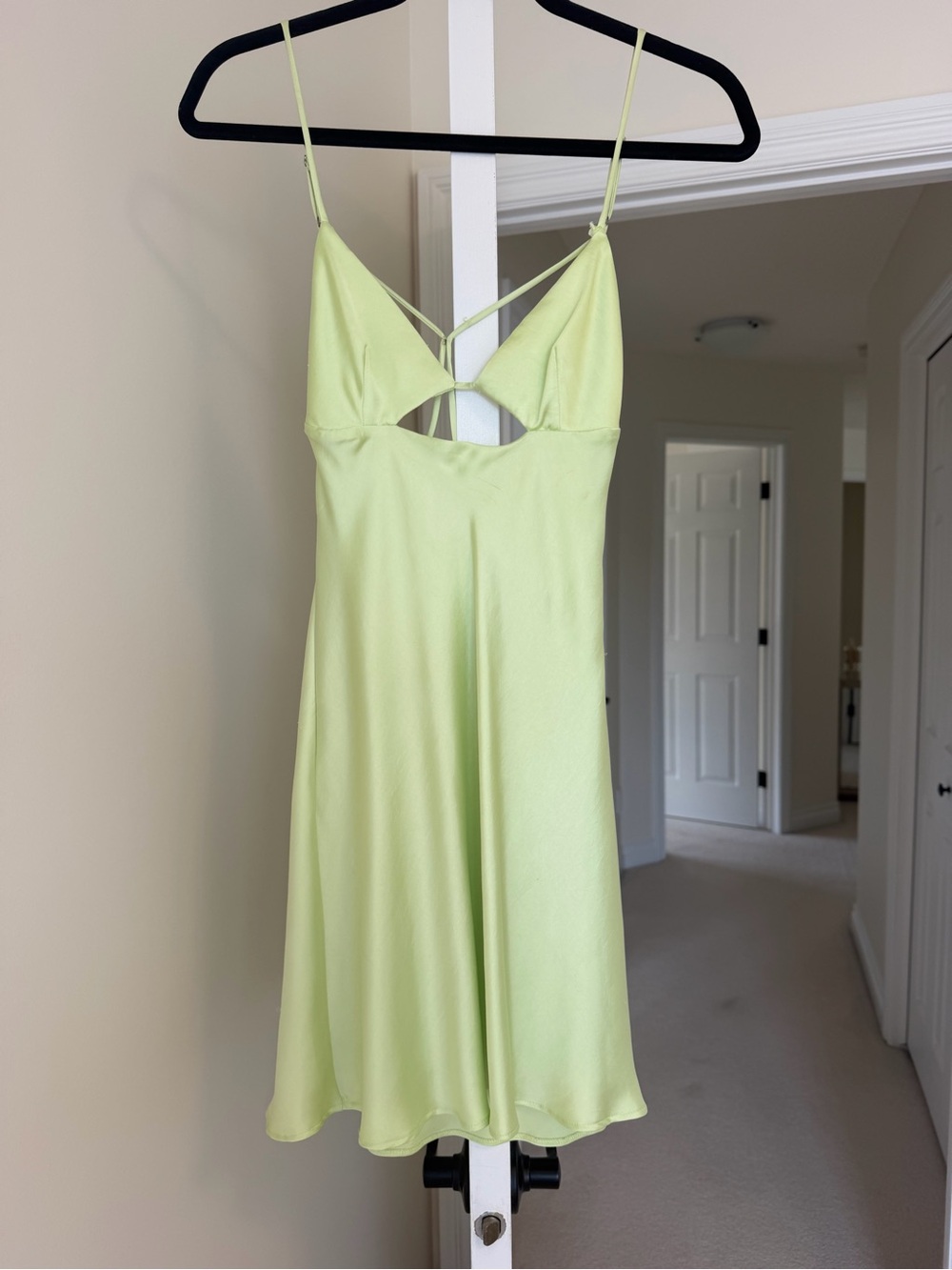 Zara Lime Cutout Slip Dress